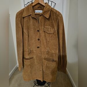 Marsh Landing Tan Suede Short Trench Coat